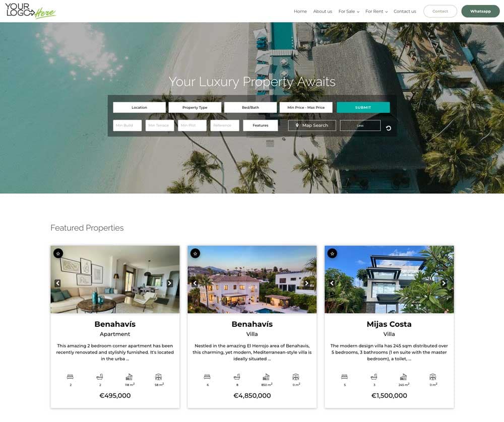 template-websites-for-estate-agents- Managed wordpress hosting